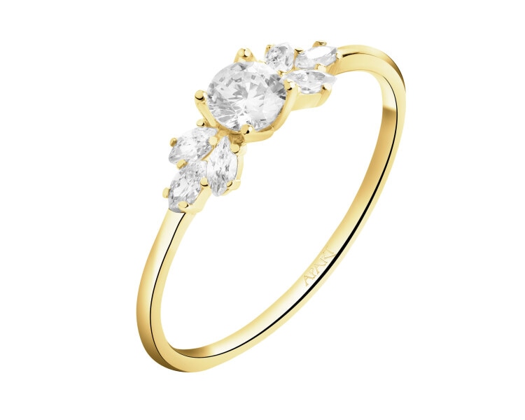 Zlatý prsten se zirkony