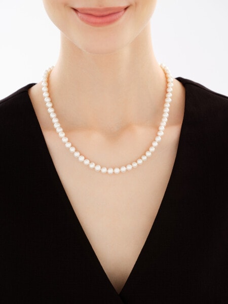 Naszyjnik z elementami z żółtego złota - perły