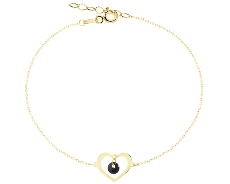 Zlatý náramek se zirkonem - srdce