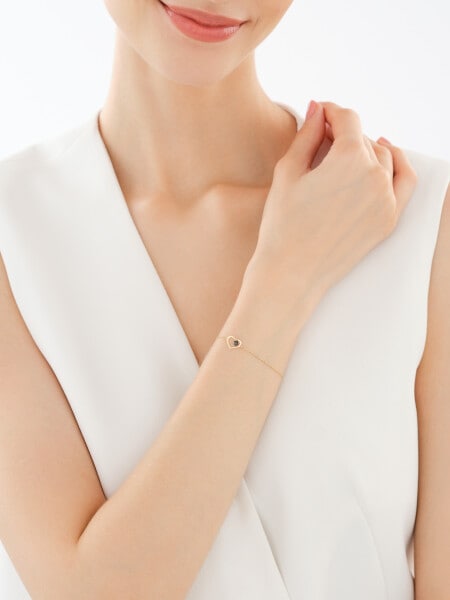 Zlatý náramek se zirkonem - srdce