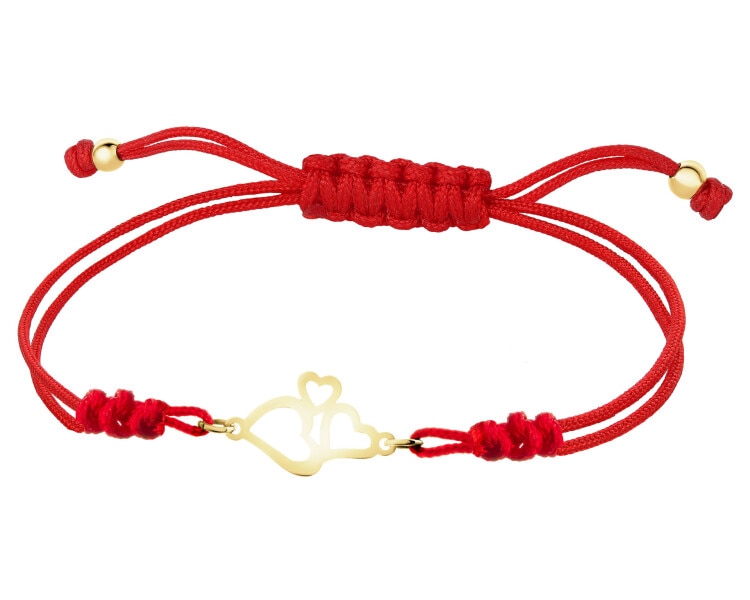 Bransoletka z elementami z żółtego złota - serca