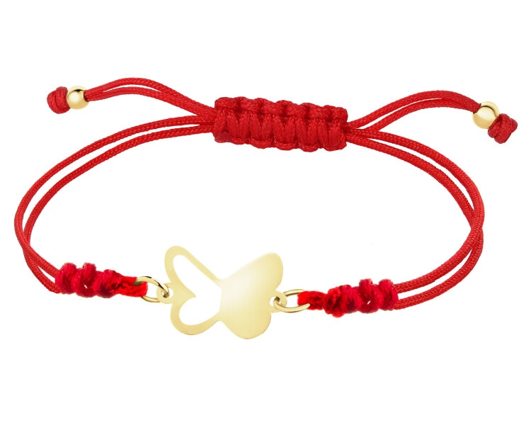 Bransoletka z elementami z żółtego złota - motyl