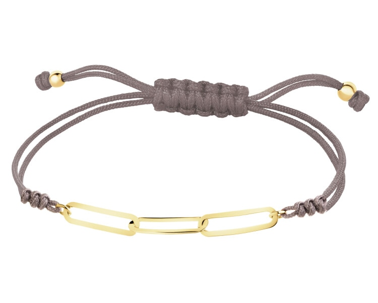 Bransoletka z elementami z żółtego złota - paper clip