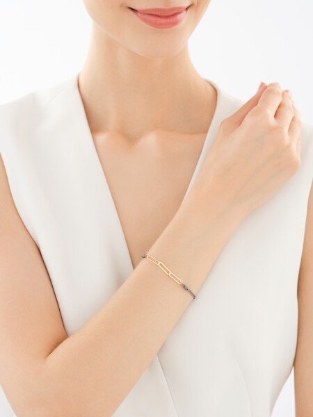 Bransoletka z elementami z żółtego złota - paper clip