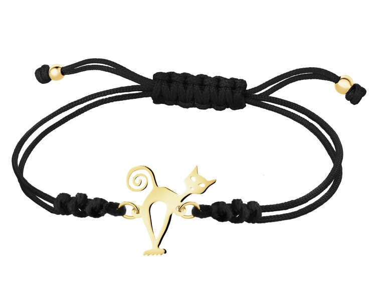 Bransoletka z elementami z żółtego złota - kot