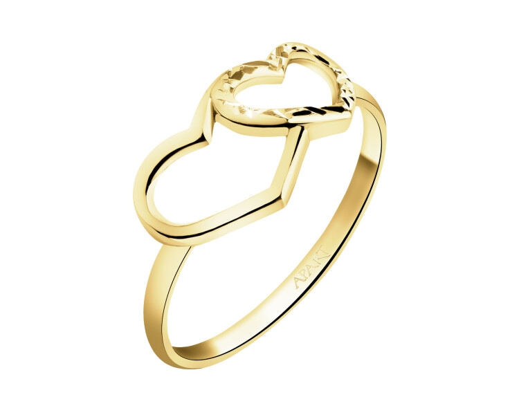 Złoty pierścionek - serca