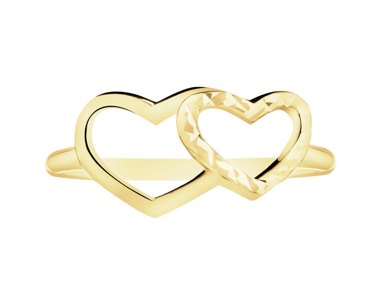 Złoty pierścionek - serca