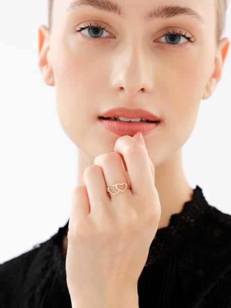 Złoty pierścionek - serca