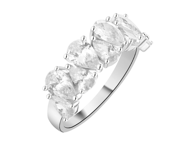 Stříbrný prsten se zirkony