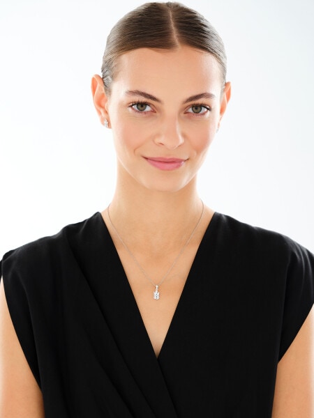 Stříbrné náušnice a přívěsek se zirkony - souprava