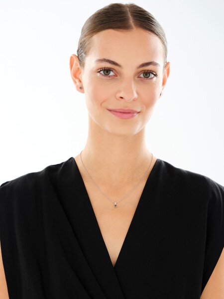 Srebrne kolczyki i zawieszka ze szlifowanym szkłem - komplet - gwiazdy