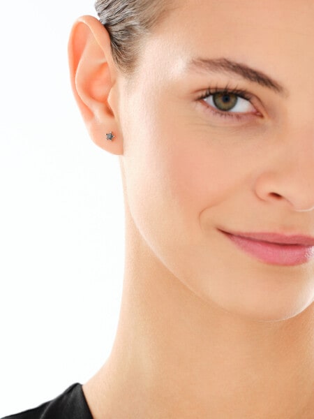 Srebrne kolczyki i zawieszka ze szlifowanym szkłem - komplet - gwiazdy