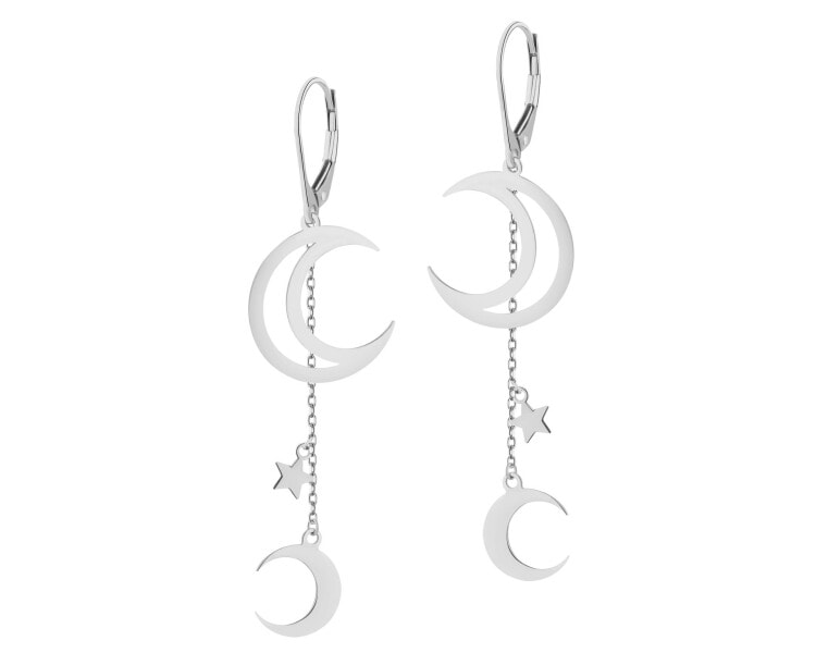 Kolczyki srebrne - Księżyce, gwiazdy