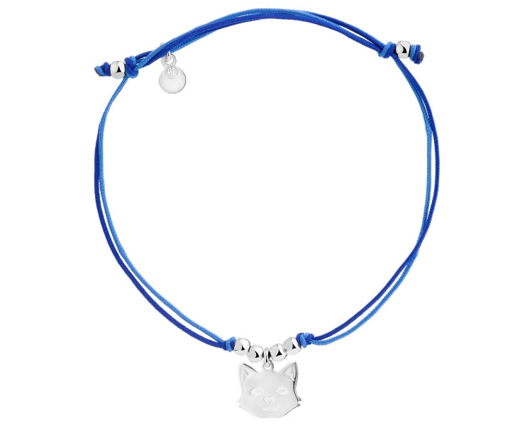 Bransoletka z elementami srebra - kot