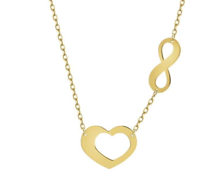 Naszyjnik srebrny - serce, nieskończoność