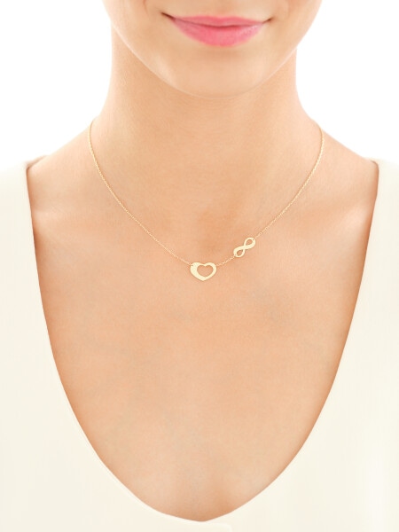 Naszyjnik srebrny - serce, nieskończoność