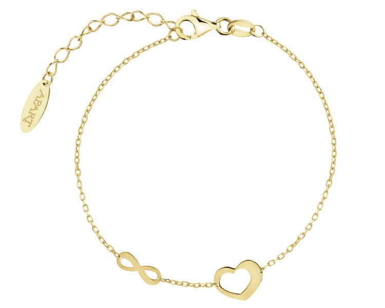 Bransoletka srebrna - serce, nieskończoność