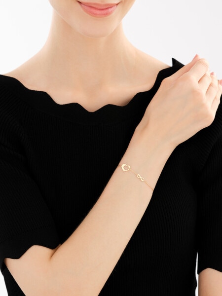 Bransoletka srebrna - serce, nieskończoność