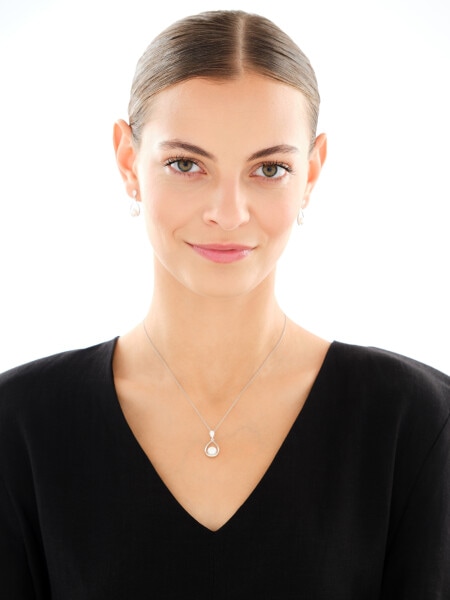 Stříbrné náušnice s perlami a zirkony