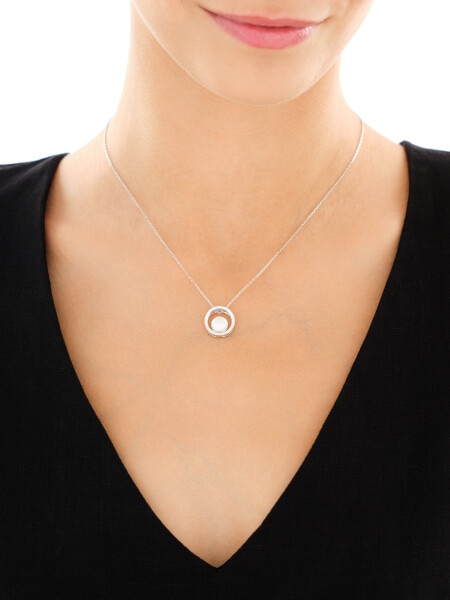 Naszyjnik srebrny z perłą - koło
