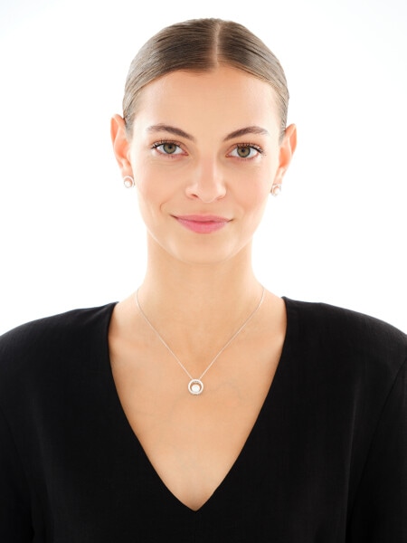 Kolczyki srebrne z perłami - koła