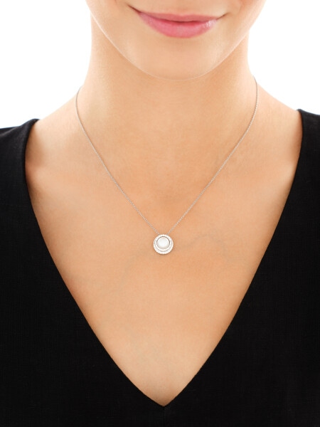 Zawieszka srebrna z perłą i cyrkoniami