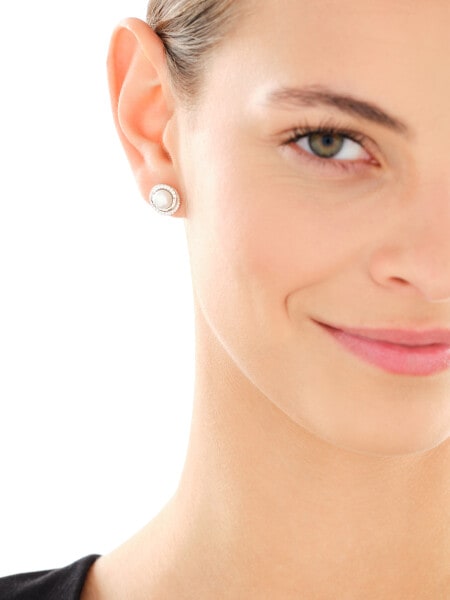 Kolczyki srebrne z perłami i cyrkoniami