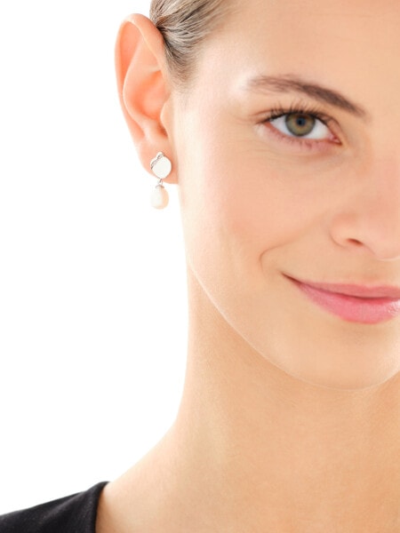 Kolczyki srebrne z perłami i cyrkoniami