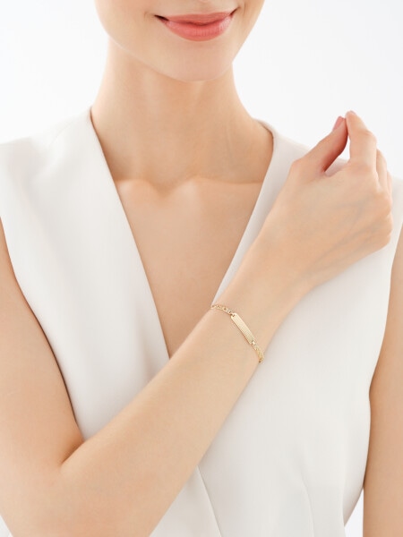 Zlatý náramek s destičkou