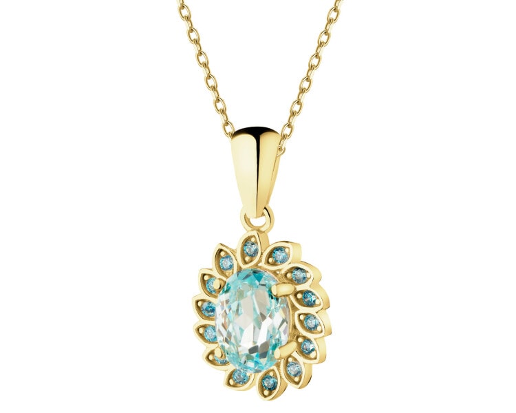 Złota zawieszka z cyrkoniami