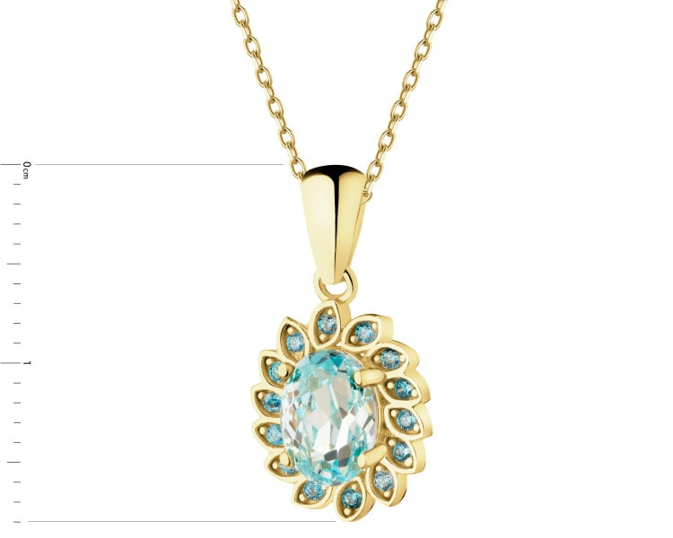 Zlatý přívěsek se zirkony