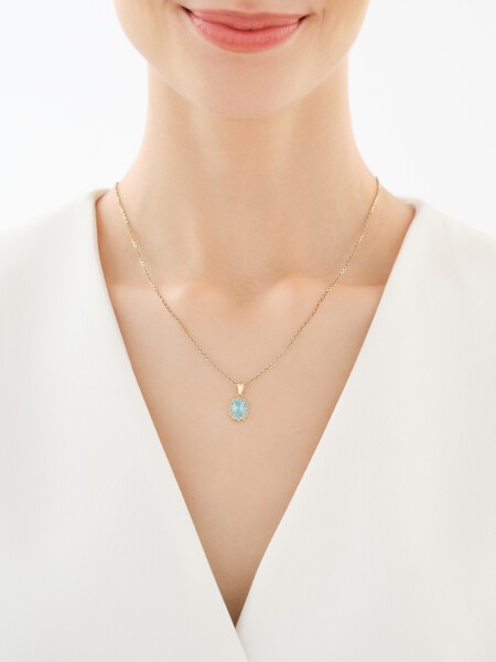 Złota zawieszka z cyrkoniami