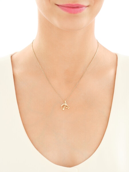 Zlatý přívěsek se zirkony - kůň