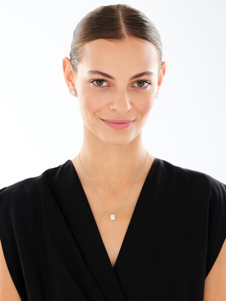 Srebrne kolczyki i zawieszka z cyrkoniami - komplet