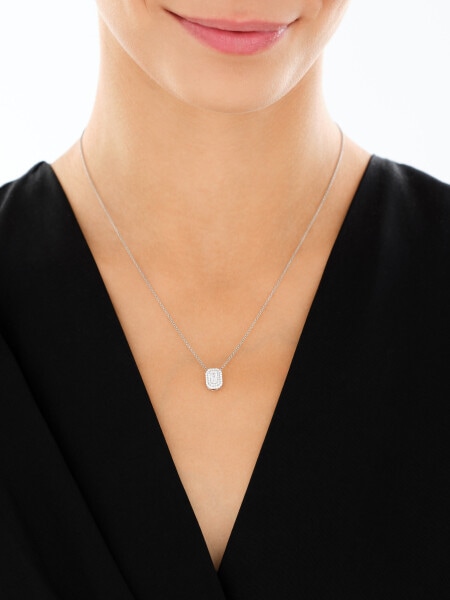 Srebrne kolczyki i zawieszka z cyrkoniami - komplet