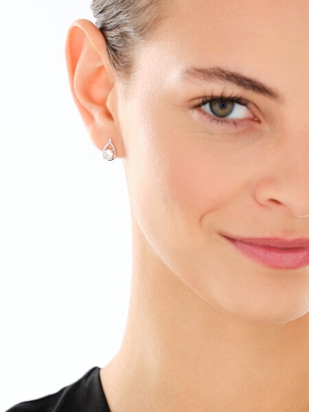 Stříbrné náušnice a přívěsek se zirkony - souprava