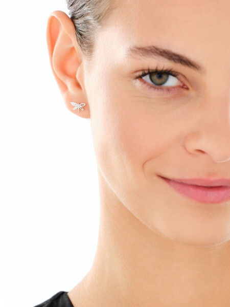 Srebrne kolczyki i zawieszka z cyrkoniami - komplet - ważki