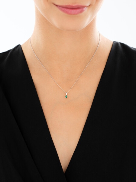 Srebrne kolczyki i zawieszka ze szlifowanym szkłem - komplet