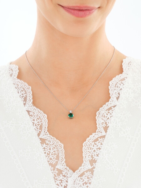 Srebrne kolczyki i zawieszka z cyrkoniami - komplet