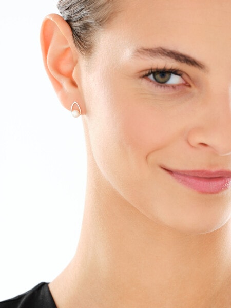 Srebrne kolczyki i zawieszka z perłami - komplet