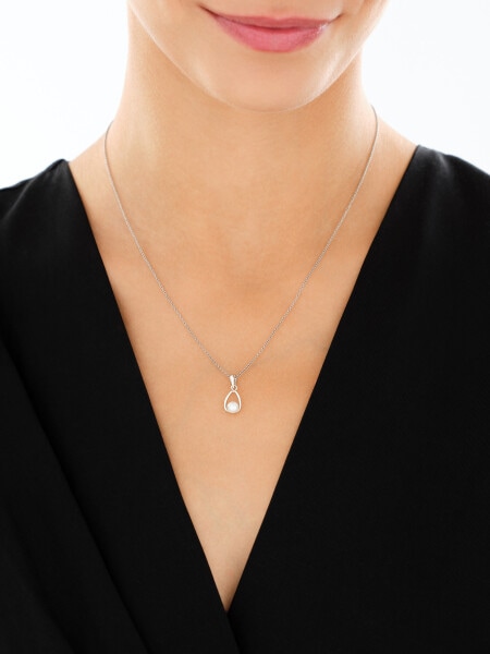 Srebrne kolczyki i zawieszka z perłami - komplet