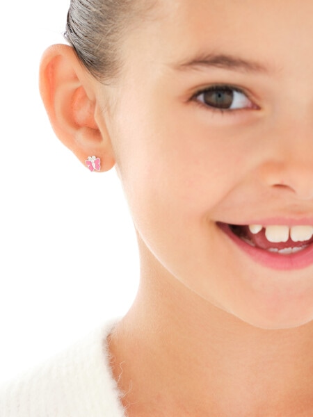 Srebrne kolczyki i zawieszka z emalią - komplet - motyle