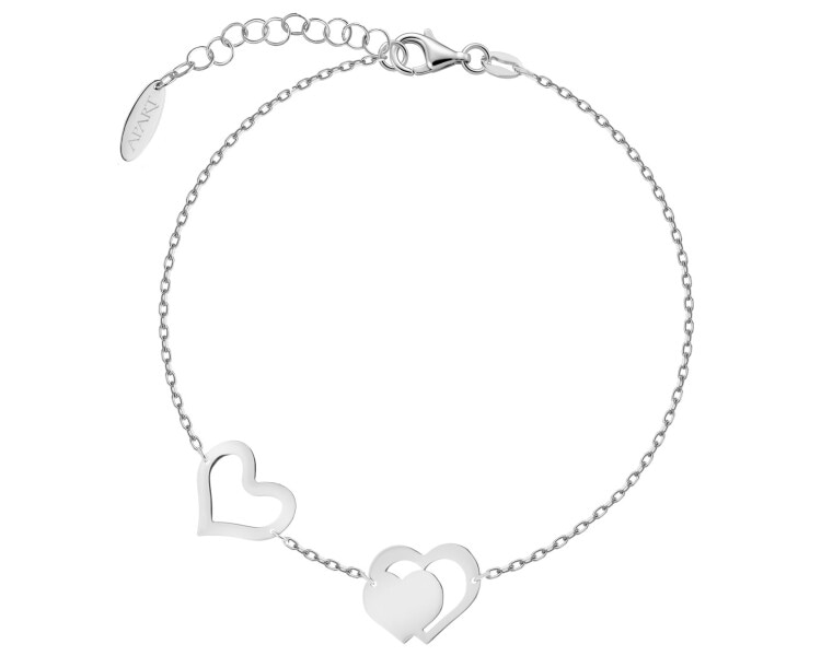 Bransoletka srebrna - serca