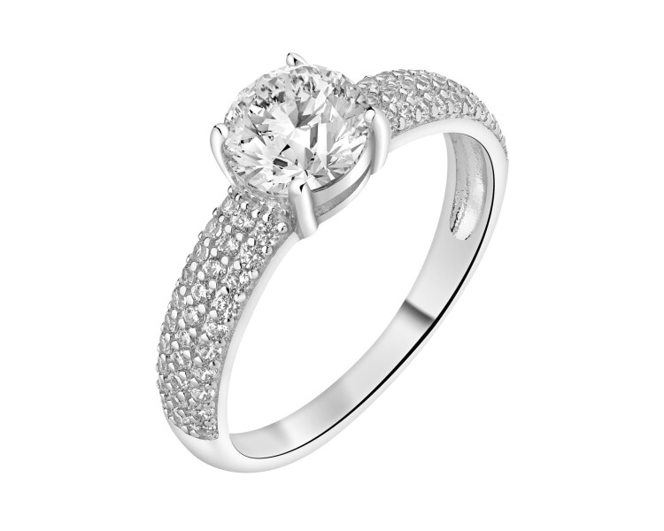 Stříbrný prsten se zirkony