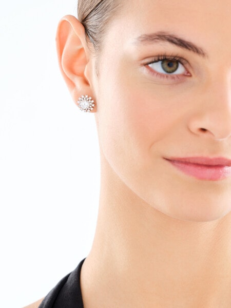 Kolczyki srebrne z cyrkoniami - rozety