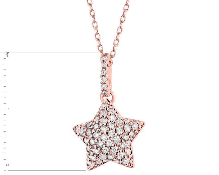Naszyjnik z mosiądzu pozłacany z cyrkoniami - gwiazda