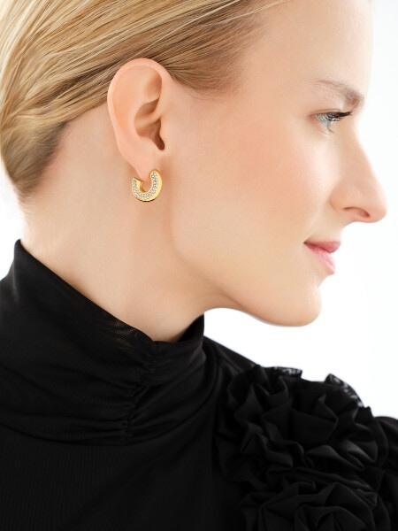 Stainless Steel Earrings with Crystal