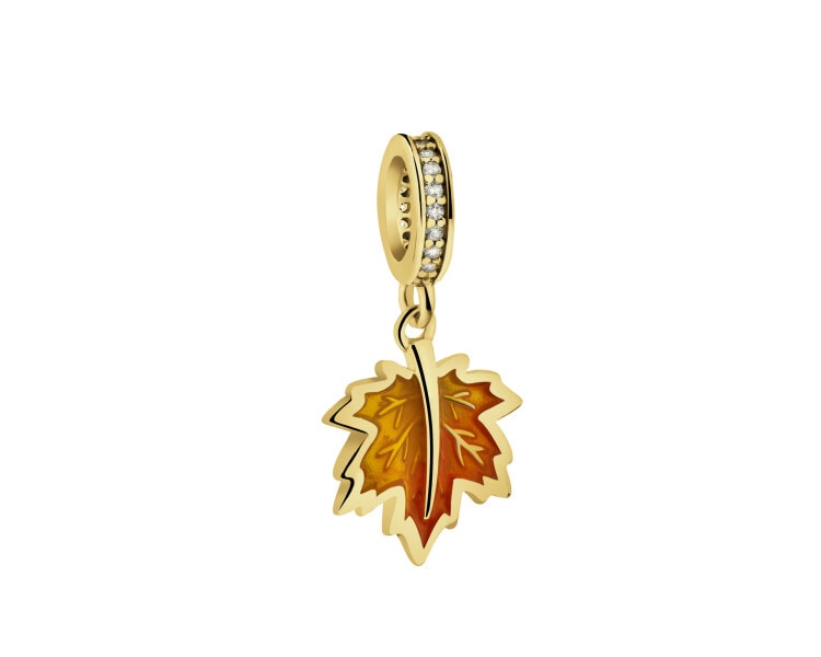 Gold-Plated Silver Pendant with Cubic Zirconia