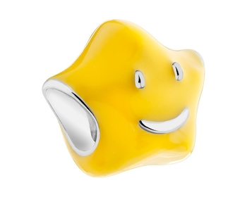 Zawieszka srebrna beads dla dziecka z emalią - gwiazda