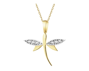 Złota zawieszka z cyrkoniami - ważka